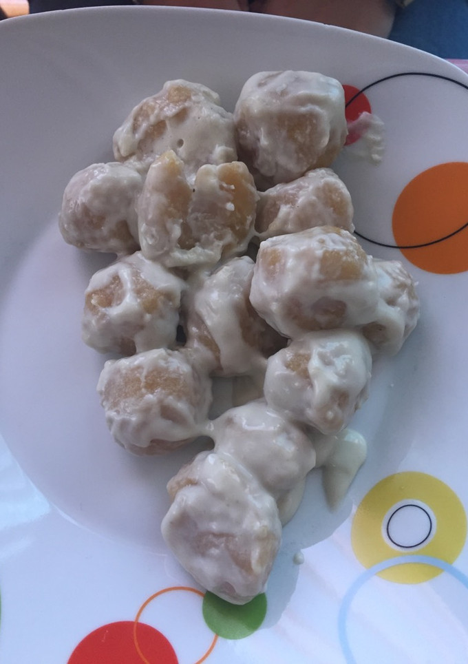 Una foto de Ñoquis de calabaza con gorgonzola