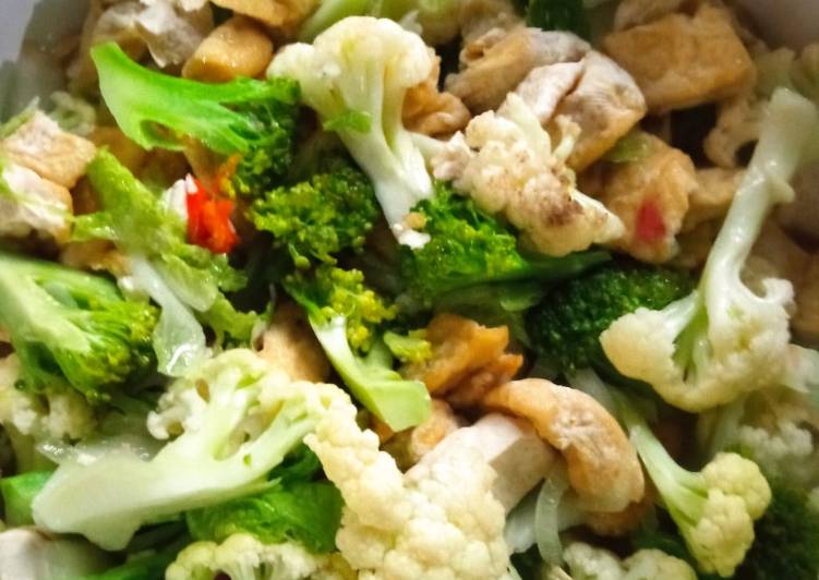 Oseng brokoli sawi tahu sehat