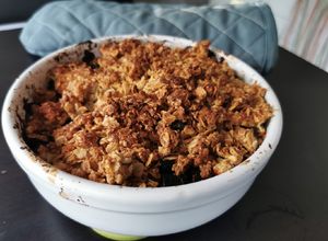 Une photo de Crumble salé aux légumes d'été à l'air fryer
