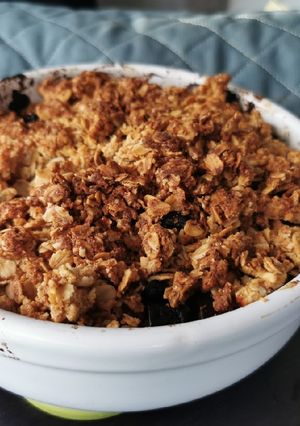 Une photo de Crumble salé aux légumes d'été à l'air fryer