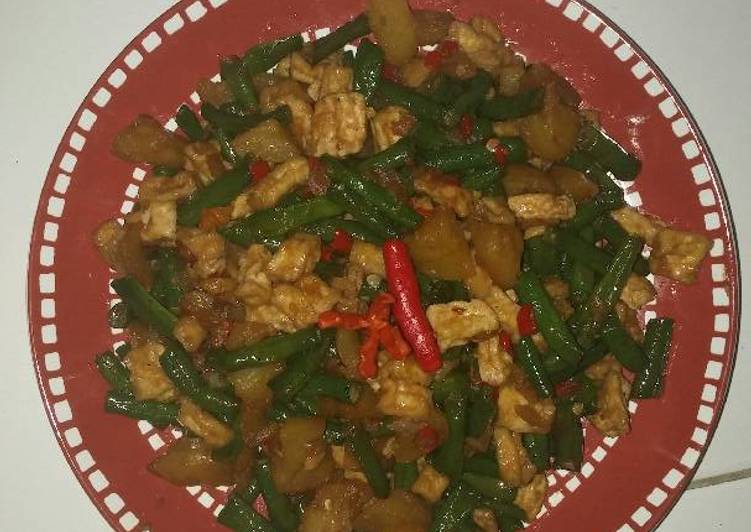 Tumis Kacang Panjang Kentang Tahu
