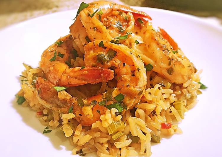 Simple Way to Prepare Homemade Cajun shrimp and rice scampi