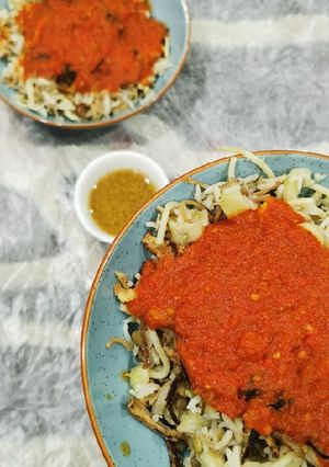 صورة لوصفة كُشري في قدر واحد 🤤🤩
