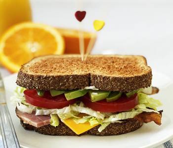 The New Way Serving Recipe Bacon Ham Avocado  Cheese Sandwich Yummy