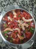 Aliño con langostinos y vinagreta de eneldo