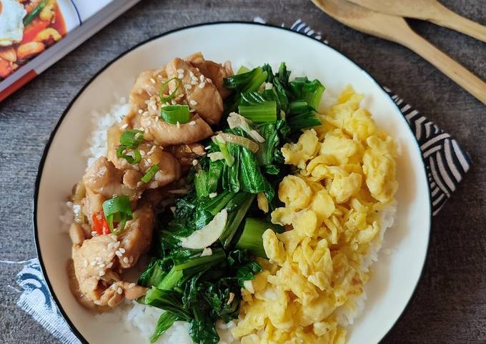 Cara Gampang Membuat Rice bowl chicken donburi Anti Gagal