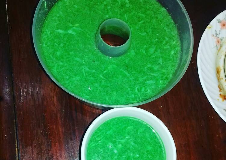 Bahan Moss Green Pudding (Puding Hijau Lumut) | Langkah Membuat Moss Green Pudding (Puding Hijau Lumut) Yang Sedap