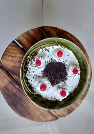 A picture of Black forest cake.