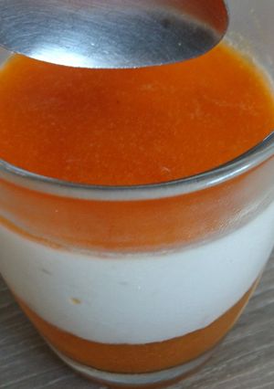 Une photo de Panna cotta aux abricots