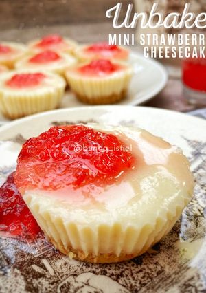 Foto resep Unbake mini strawberry cheesecake