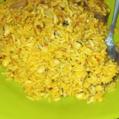 A picture of Rice nd beans jallof.