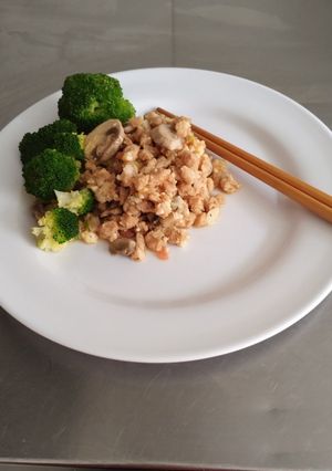 Una foto de Carne Vegetal al Champiñón