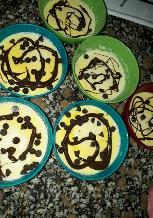 Una foto de Flan con chocolate
