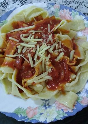 Una foto de Fideos caseros!