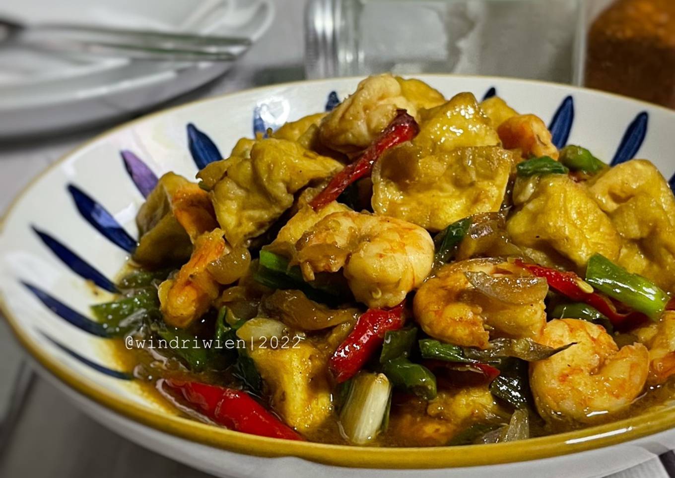 Tumis Tahu Udang Bumbu Iris