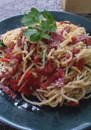 Foto resep Spaghetti Terasi Aglio e olie