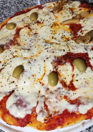 Una foto de Pizza bien casera