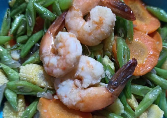 Resep Tumis Udang Buncis, Wortel, Jagung Muda Resep Tumis Udang Buncis, Wortel, Jagung Muda