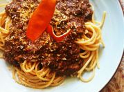 A picture of spicy spaghetti sauce