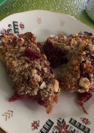 Meggyes-almás zabpelyhes süti recept fotója