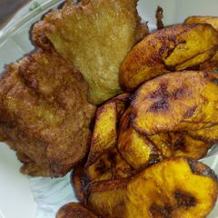 Fried bread nd plantain A picture of Fried bread nd plantain.