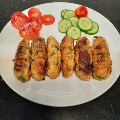 A picture of Qeema Aaloo grilled kebab 🍢🍢.