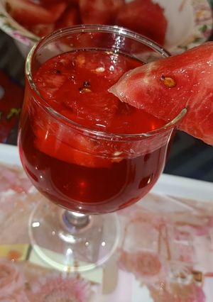 A picture of RoohAfza with watermelon 🍉🍉.