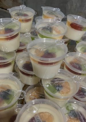 Foto resep Puding Susu Toping Buah