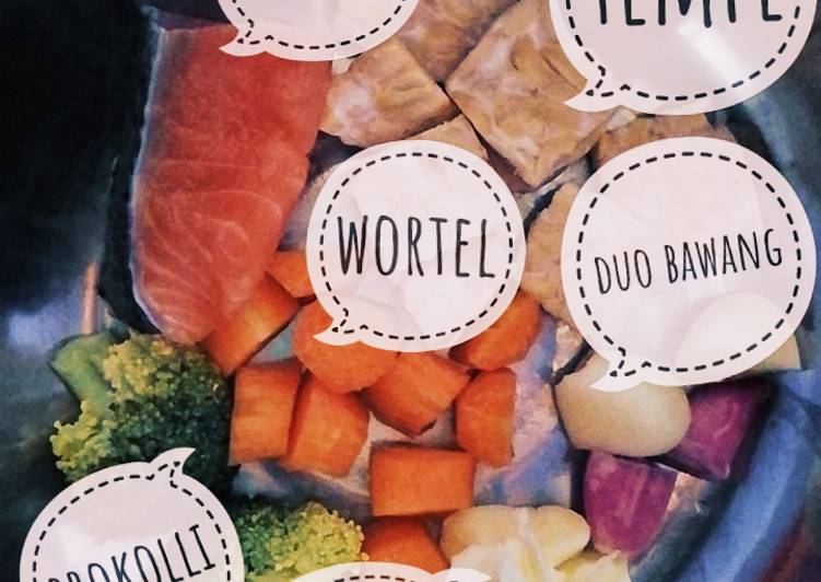 Resep: MPASI 7 bulan Mashed Potato with Salmon, Broccoli, Carrot yang Renyah