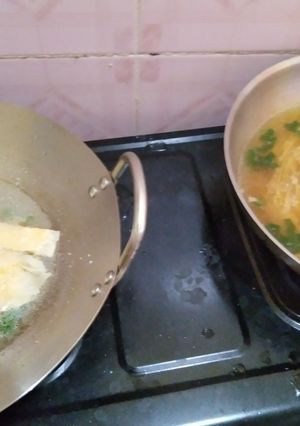 Foto resep Pangsit kuah + spagetthi saus tiram