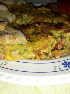 Una foto de Tarta de zapallitos y panceta