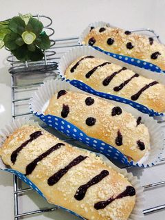 Foto resep Roti manis Blueberry Crumble