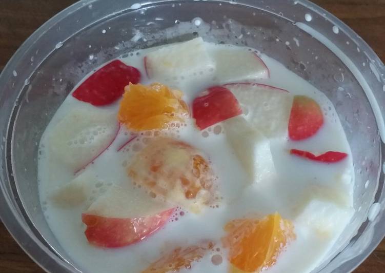 Cara Gampang Menyiapkan Fresh milk buah segar, Enak Banget