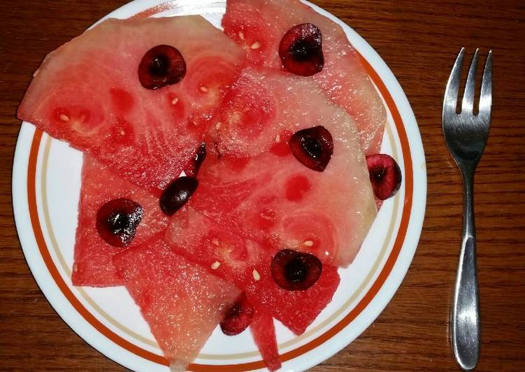 Steps to Make Favorite Cherry, Ginger Watermelon