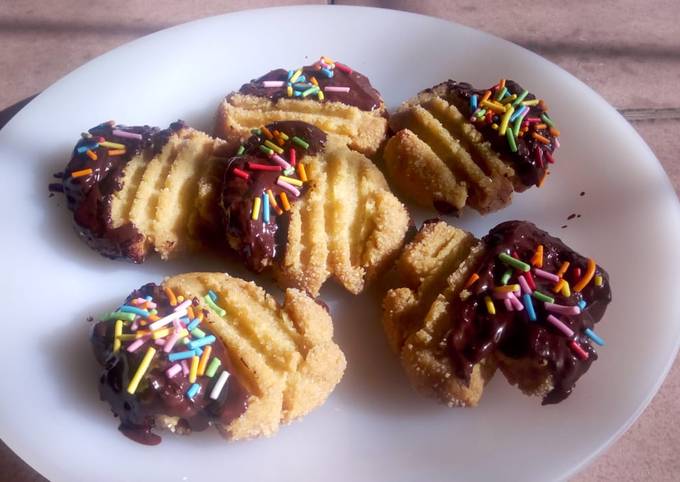 Recipe of Quick Chocolate dipped shortbread cookies