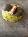 Ensaladilla de alcachofas y langostinos 🦐 con mahonesa de azafrán