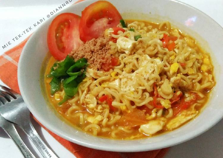 Resep Mie Tek-Tek Rebus Kari, Enak