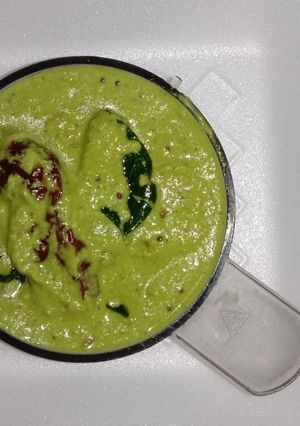 A picture of Moog dal green chutney.