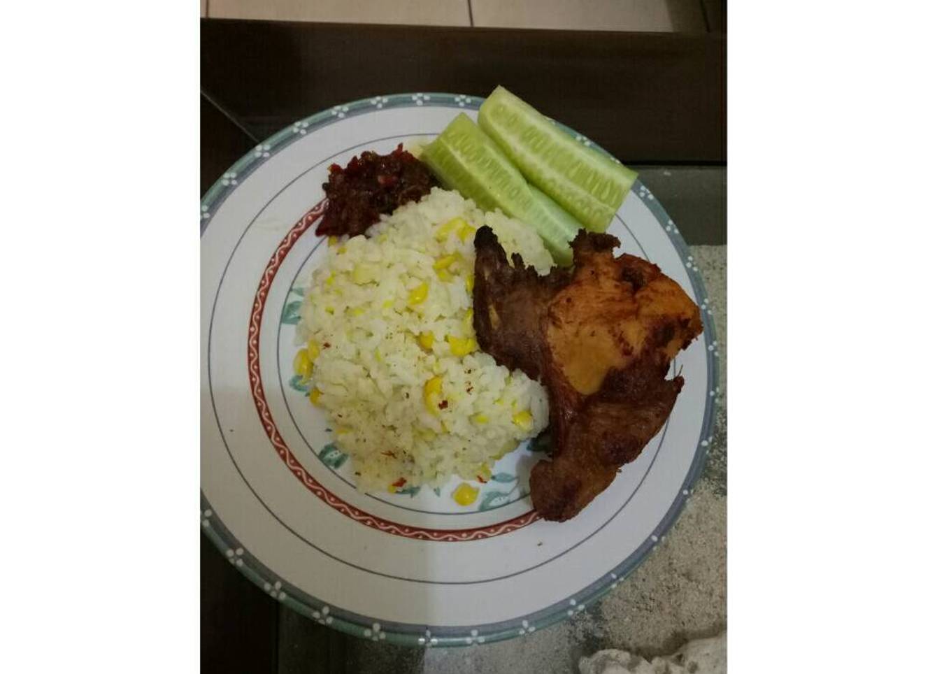 Nasi jagung & ayam kalasan