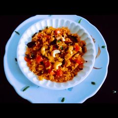 A picture of Healthy tasty nutritious zero oil vegetable fried rice.