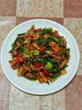 Tumis Kacang Panjang Tempe Usus Ayam