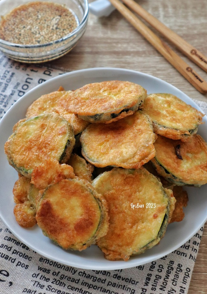 Foto resep Korean Fried Zucchini (Zukini Goreng ala Korea)