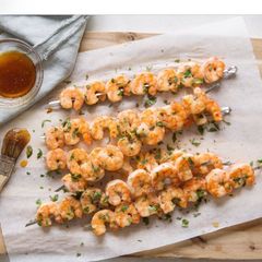 A picture of Honey ginger shrimp skewers.