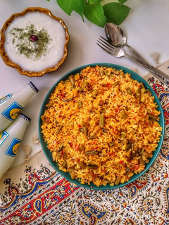 عکسی از دستور لوبیاپلو با گوشت چرخ کرده