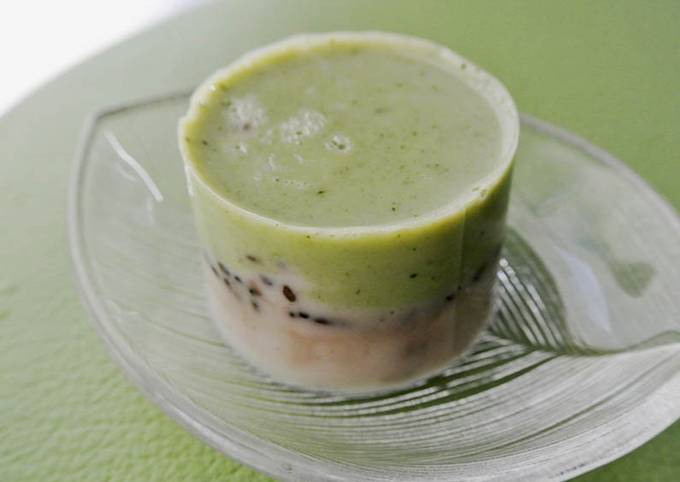 Recipe of Ultimate Kanten Dessert; Matcha milk with sesames