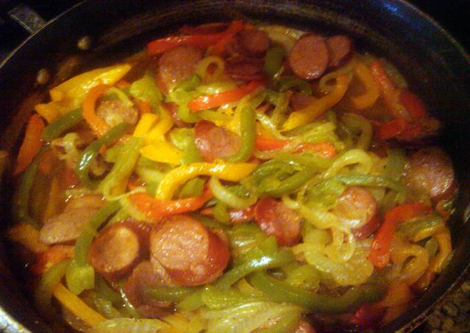 Simple Way to Prepare Homemade sausages and peppers