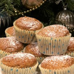 A picture of Banana muffins with cinnamon.