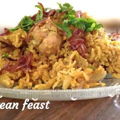Chicken Yakhni Biriyani in one pot A picture of Chicken Yakhni Biriyani in one pot.