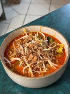 A picture of Spicy Thai Red Curry Chicken Soup.