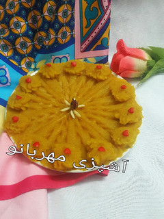 عکسی از دستور حلوا زعفرانی ساده